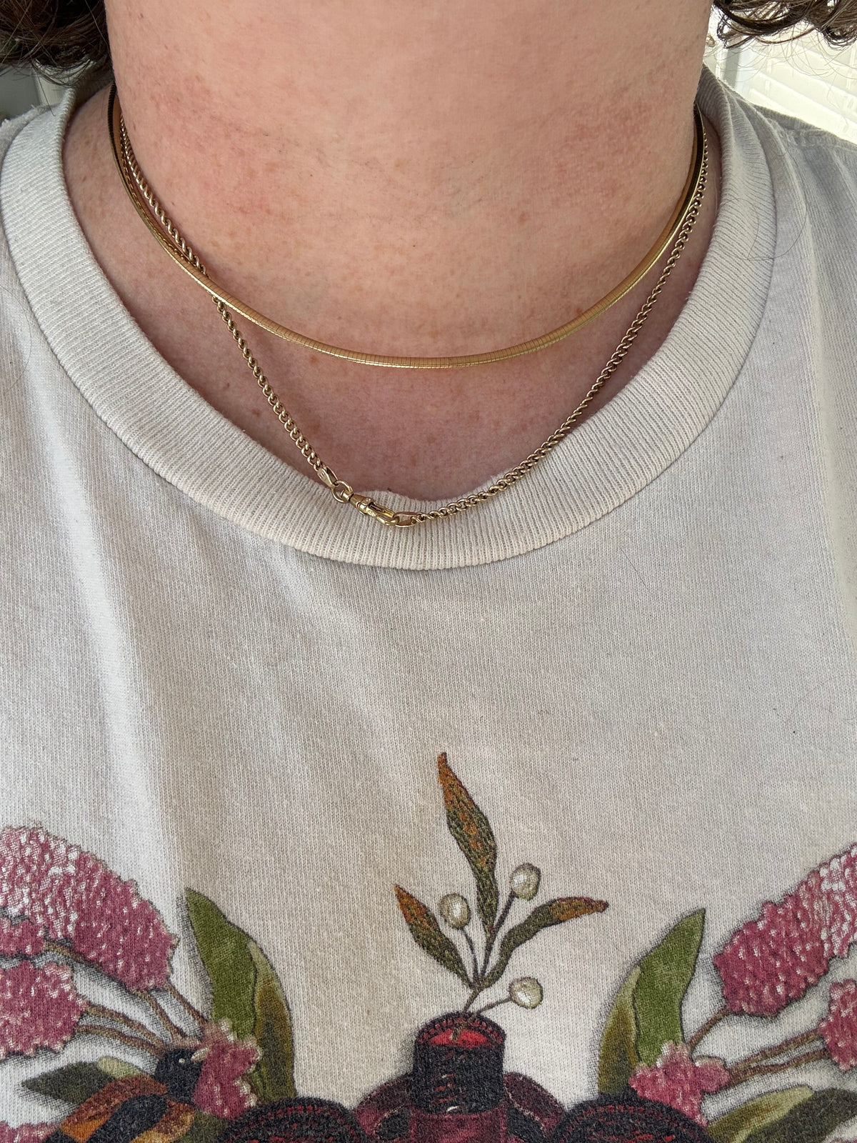 10k yellow gold omega collar necklace 17.5”