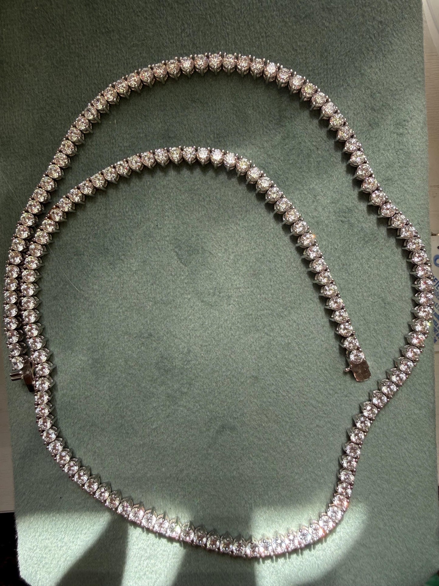 Sterling silver CZ Tennis Necklace 18.5” 24g