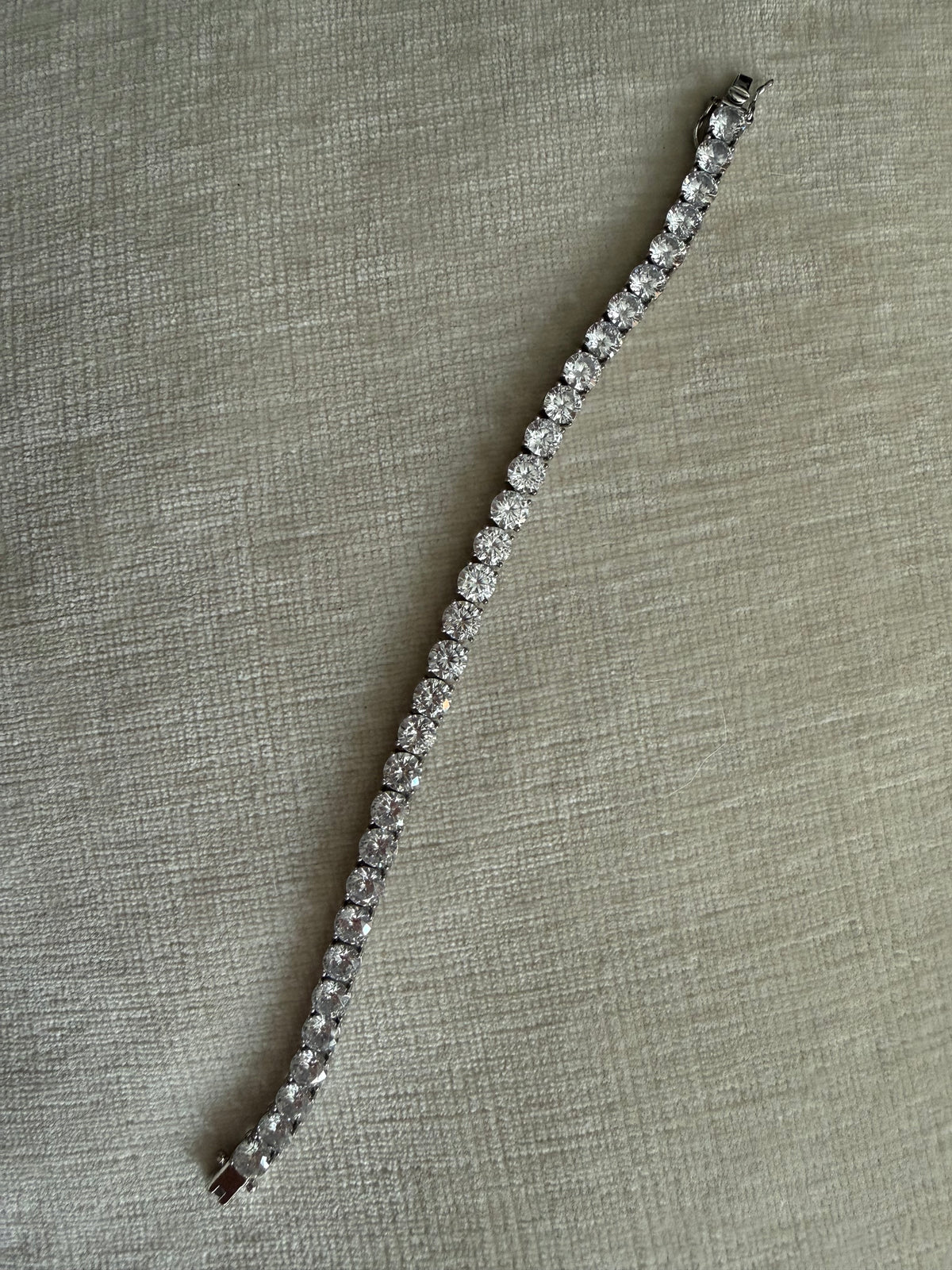 Vintage Sterling Silver Round CZ tennis bracelet 7.25”