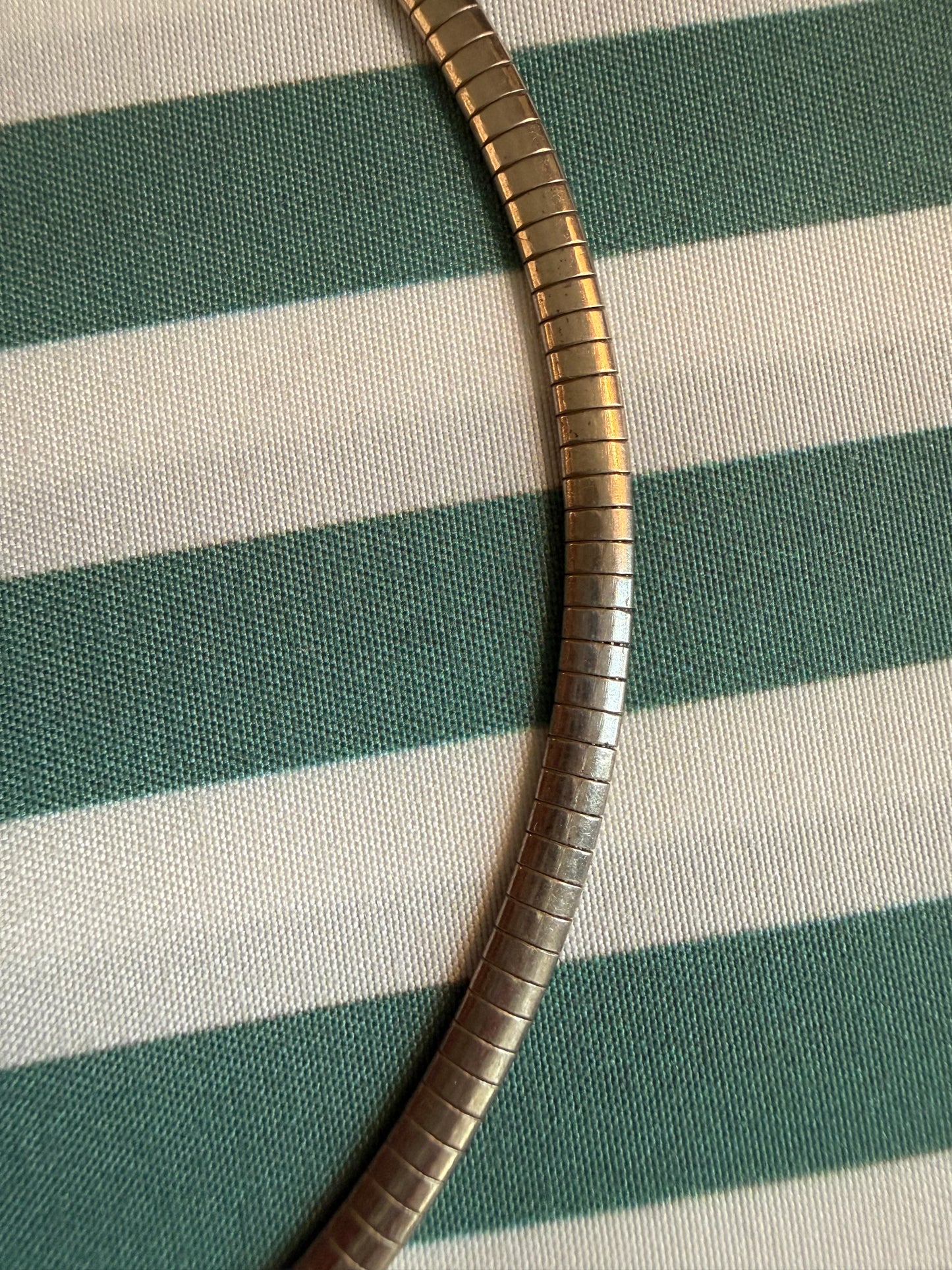 Vintage sterling silver omega collar choker necklace 16” 3.75mm