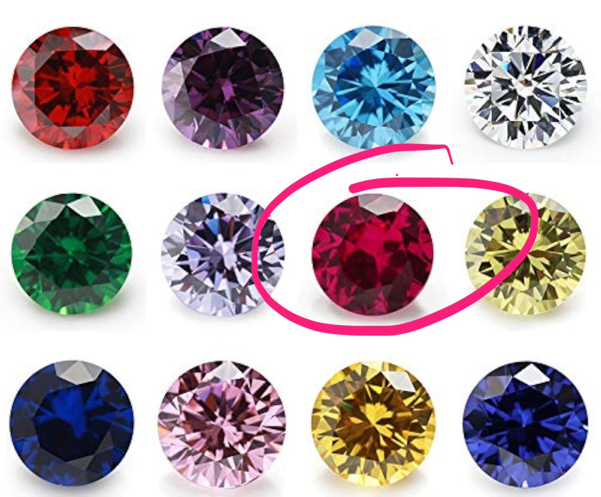 Custom Listing - .999 fine silver star with ruby pink CZ