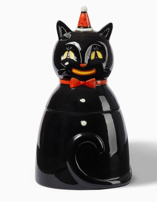 Johanna Parker Carnival Cottage Black Cat Cookie Jar