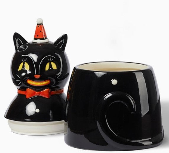 Johanna Parker Carnival Cottage Black Cat Cookie Jar