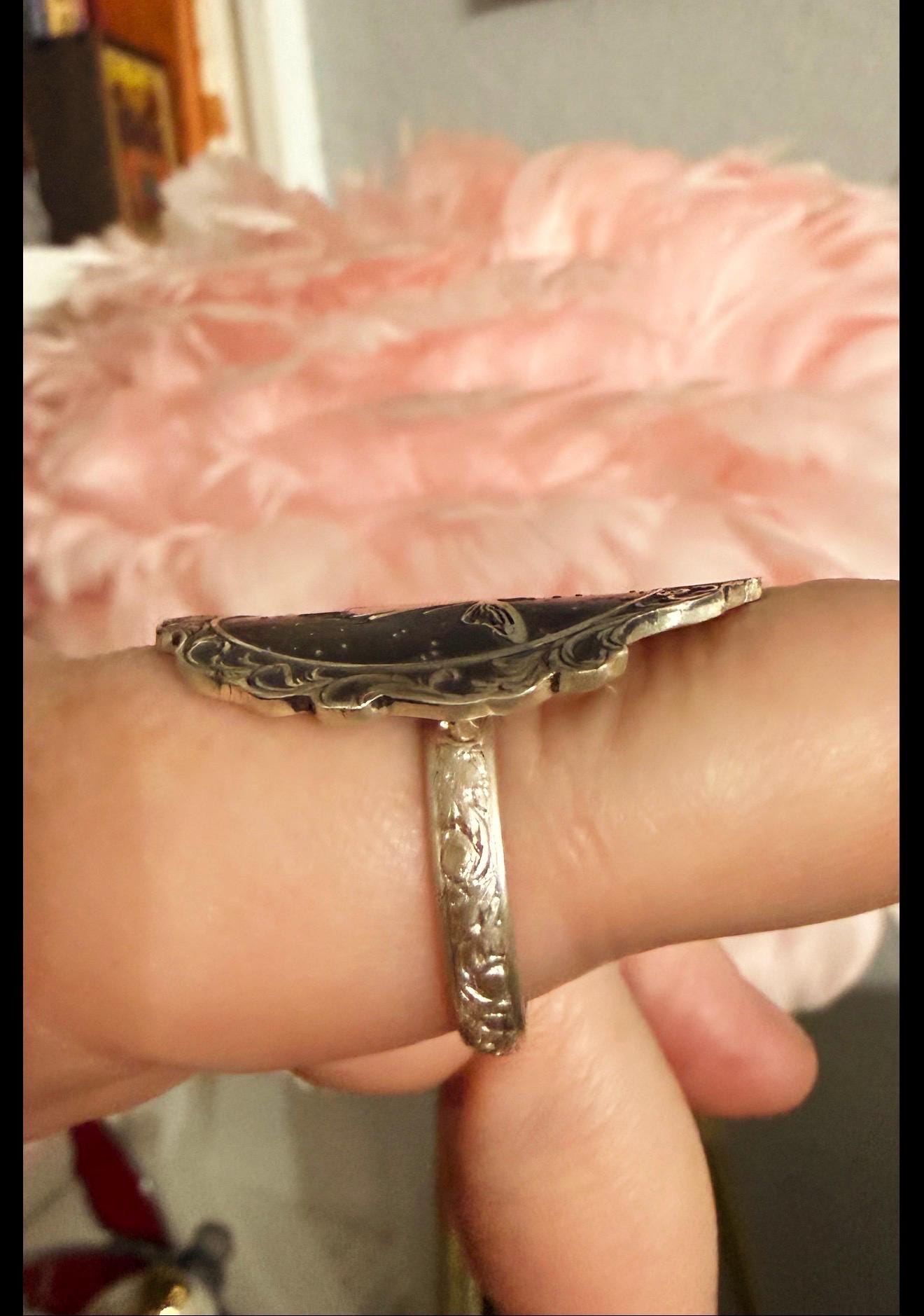 Portrait of a Midnight Fairy Handmade Sterling Silver Ring or Necklace, made to order