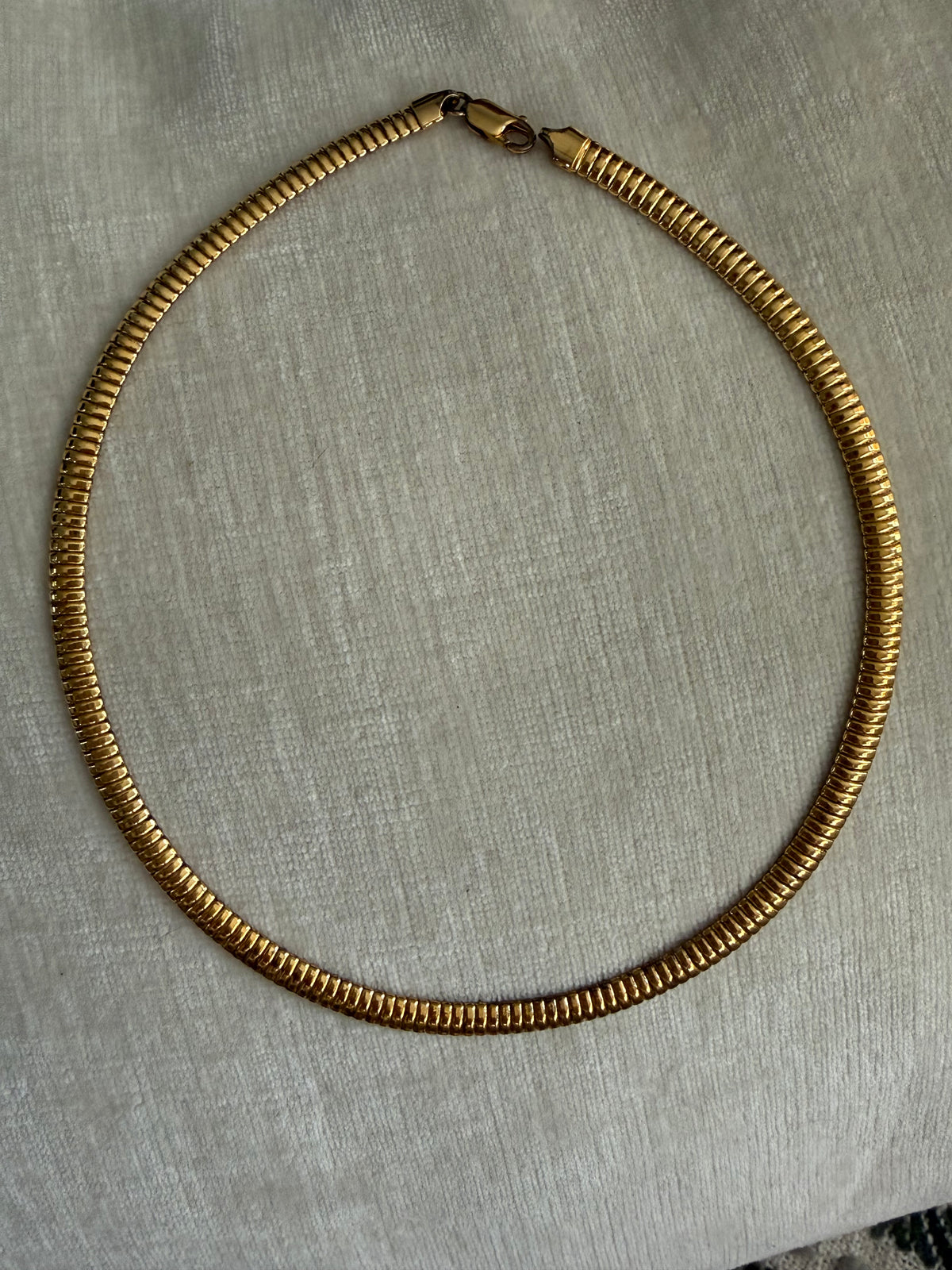 Gold over Sterling Silver Omega Collar Necklace 17” fit