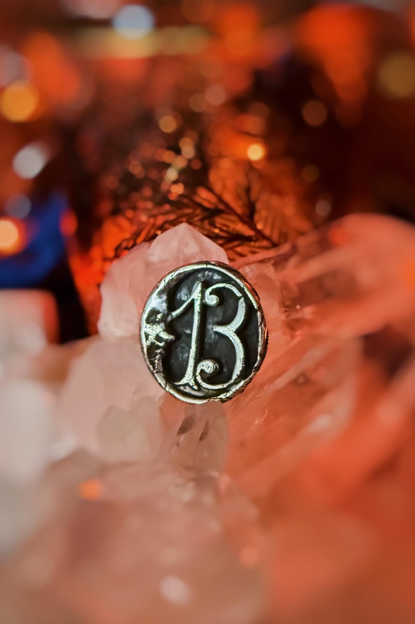 Handmade .999 fine silver vintage 13 man in the moon charm