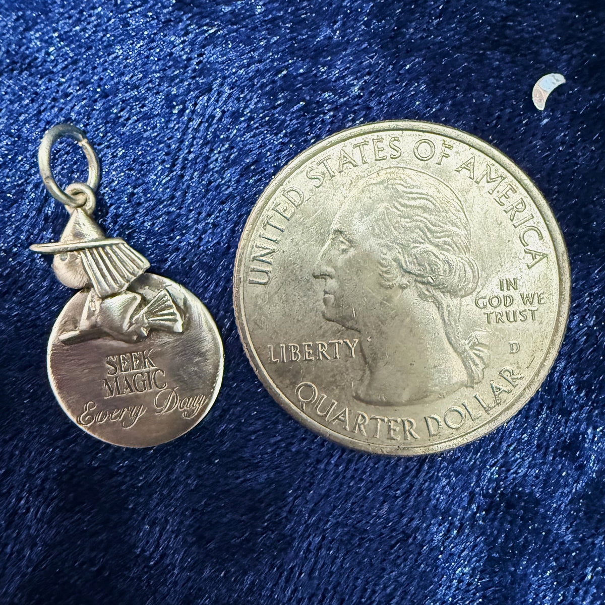 Custom Engraved Little Witch Charm .925 Sterling Silver