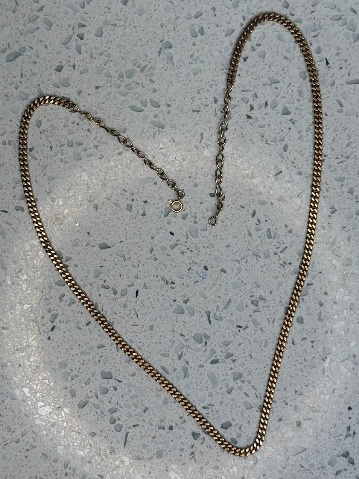 14k vintage 3mm flat curb chain 18”