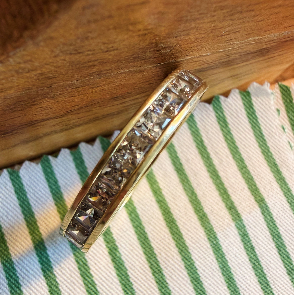 Vintage 10K Yellow Gold and CZ Channel Set Eternity Band size 9.75 4.64 grams