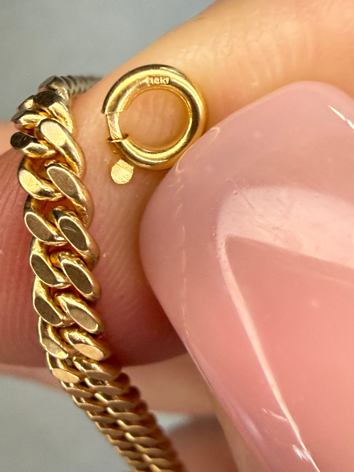 14k vintage 3mm flat curb chain 18”
