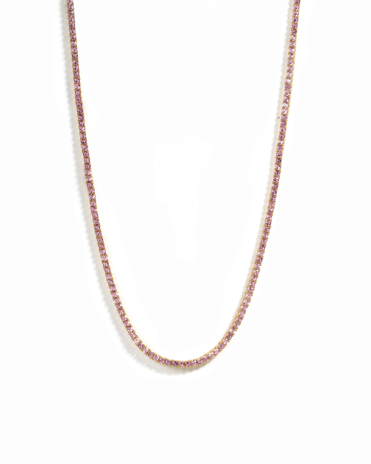 Pink Tennis Necklace