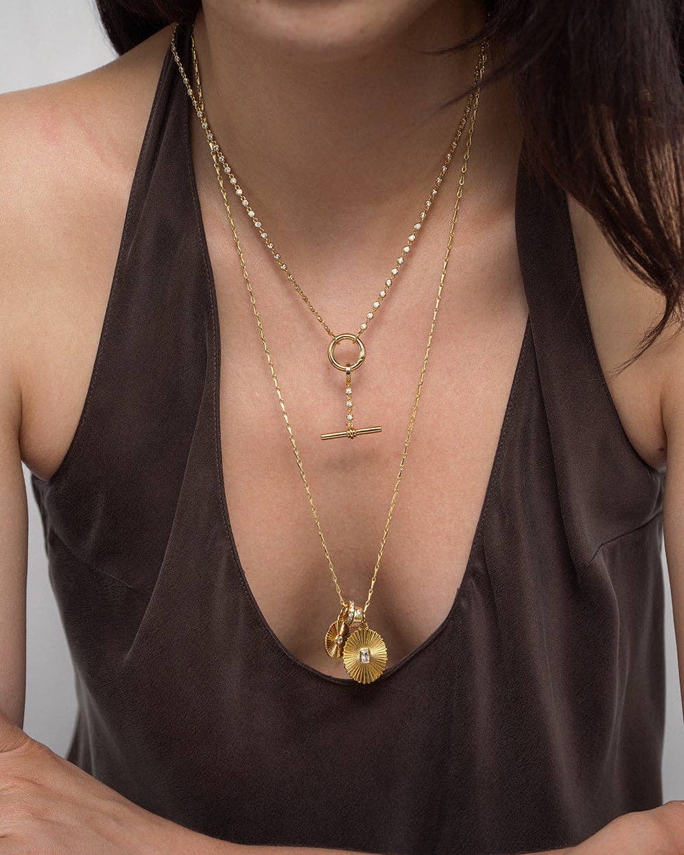 Callum Tennis Charm Clip Necklace