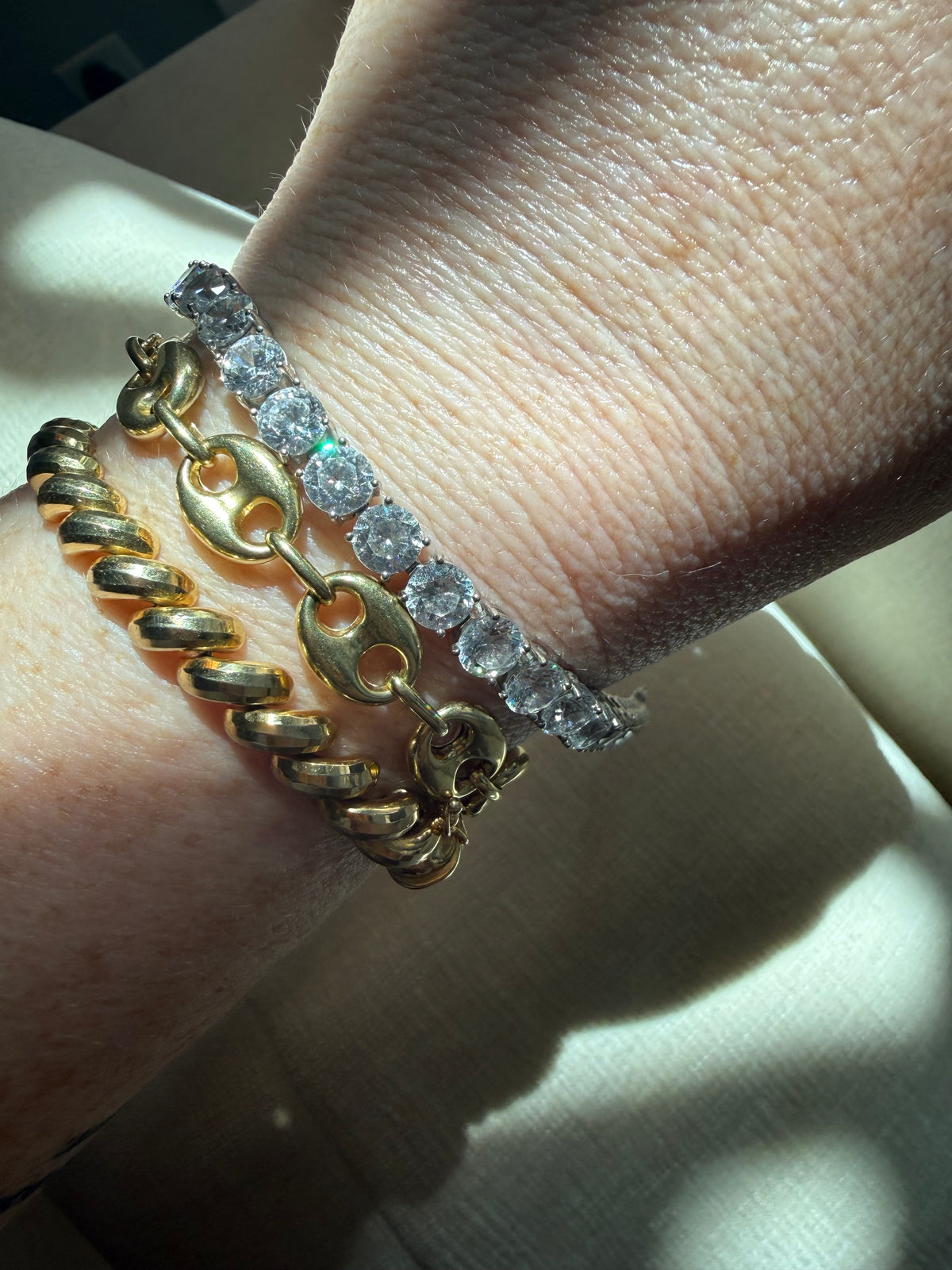 Vintage Sterling Silver Round CZ tennis bracelet 7.25”