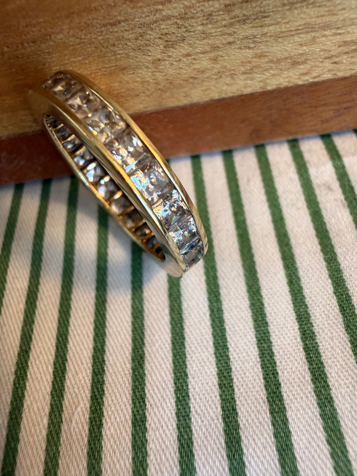 Vintage 10K Yellow Gold and CZ Channel Set Eternity Band size 9.75 4.64 grams
