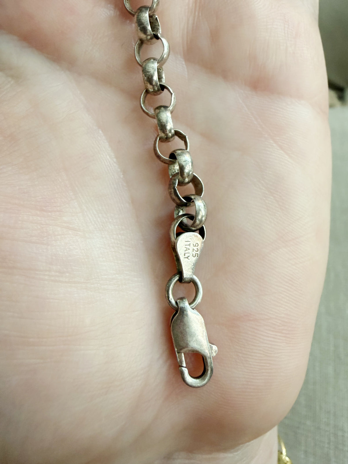Vintage Sterling rolo bracelet 6.5”