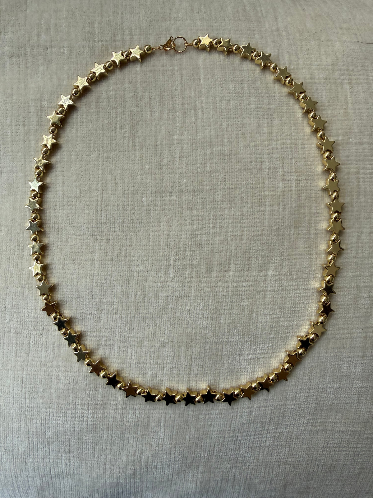 Pre-Order 14k Gold Plated Star and Bead Ball Chain Necklace
