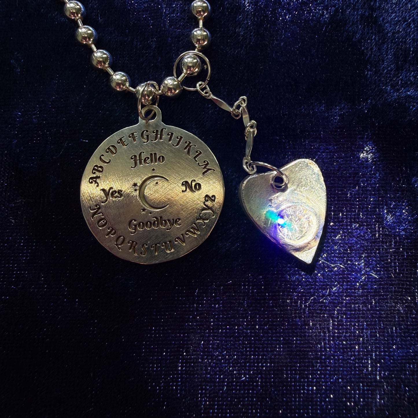 Handmade Sterling Silver Ouija Board and Planchette Charms