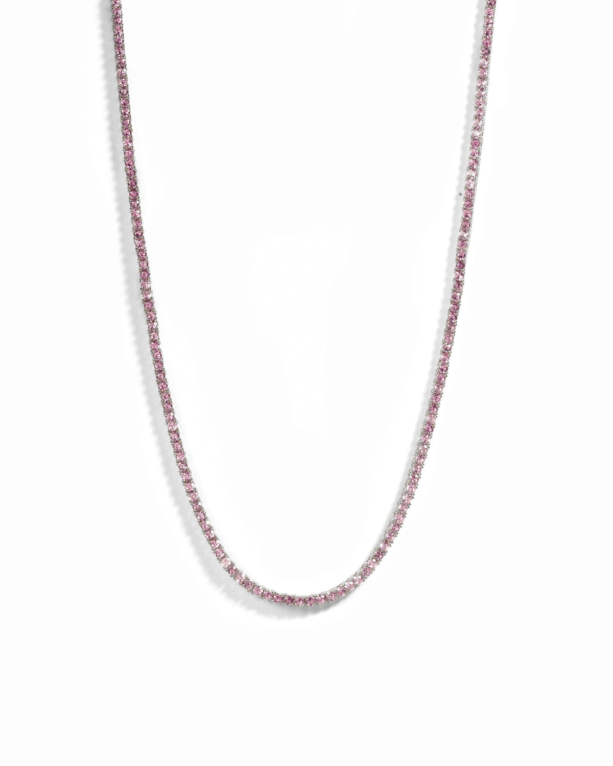 Pink Tennis Necklace