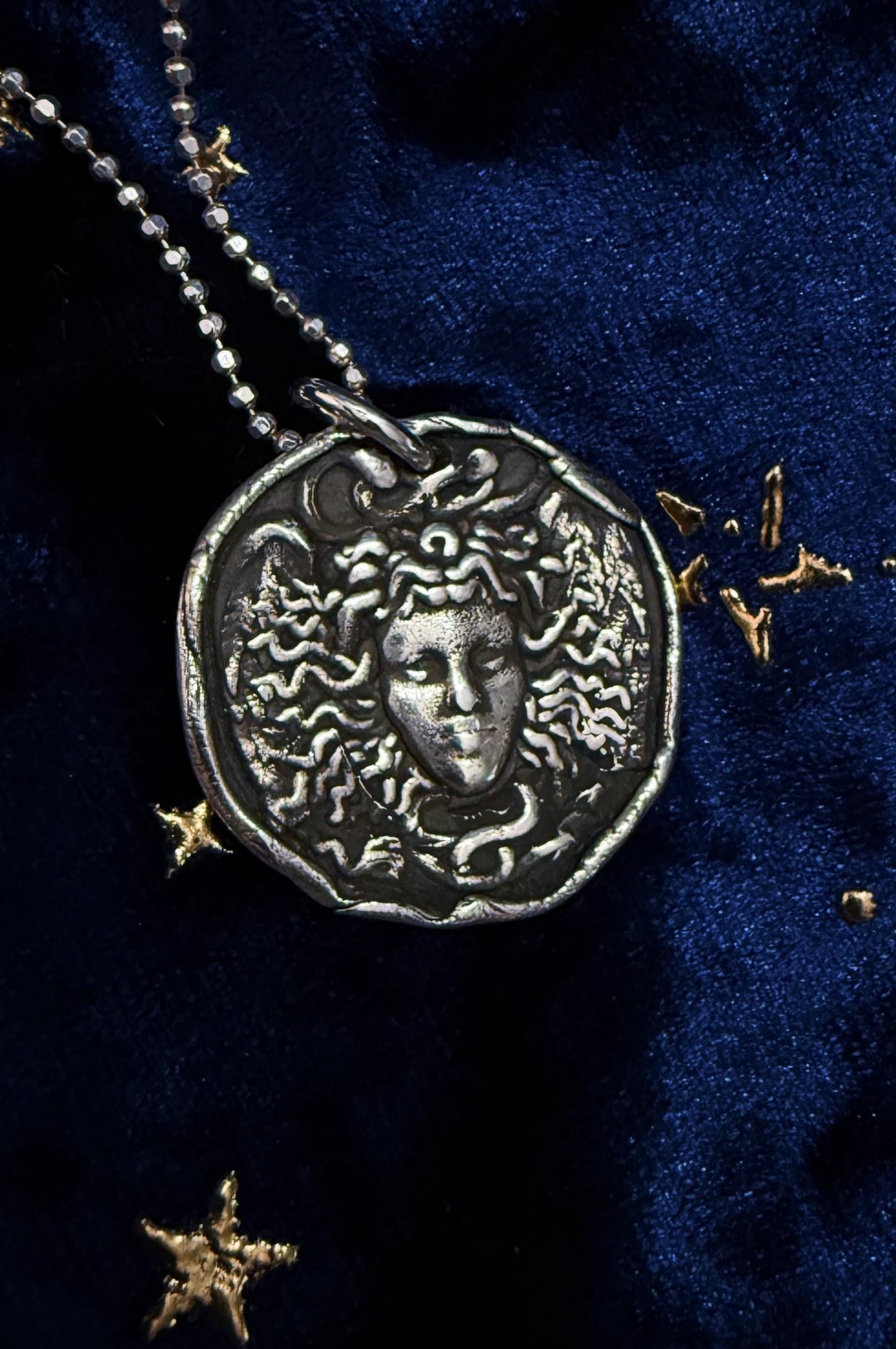 Fine Silver Medusa Pendant Necklace: Handmade Protection Charm