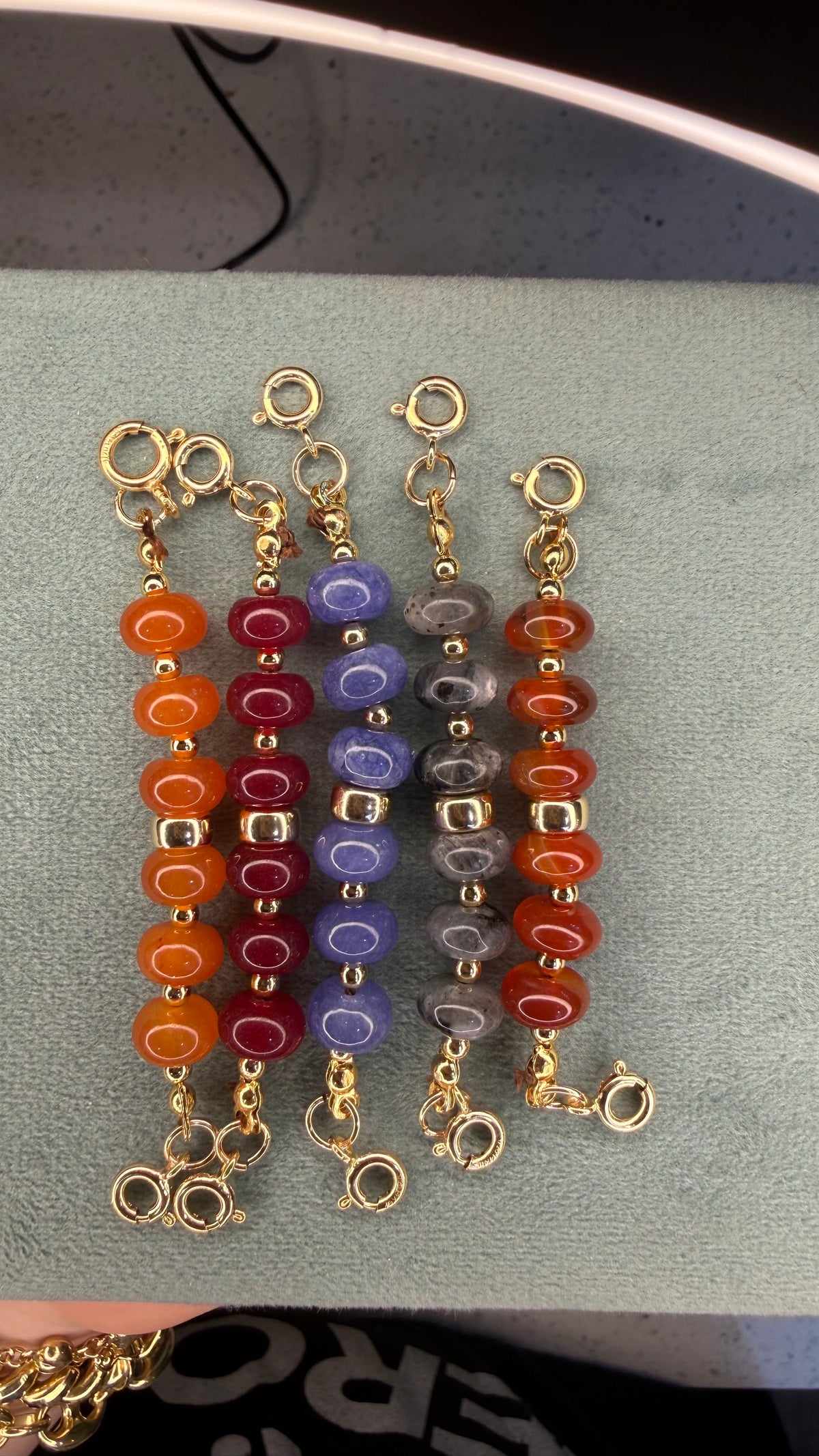 Elevated Candy Necklace Extenders/Connectors - Genuine Gemstone and Gold Filled Beads