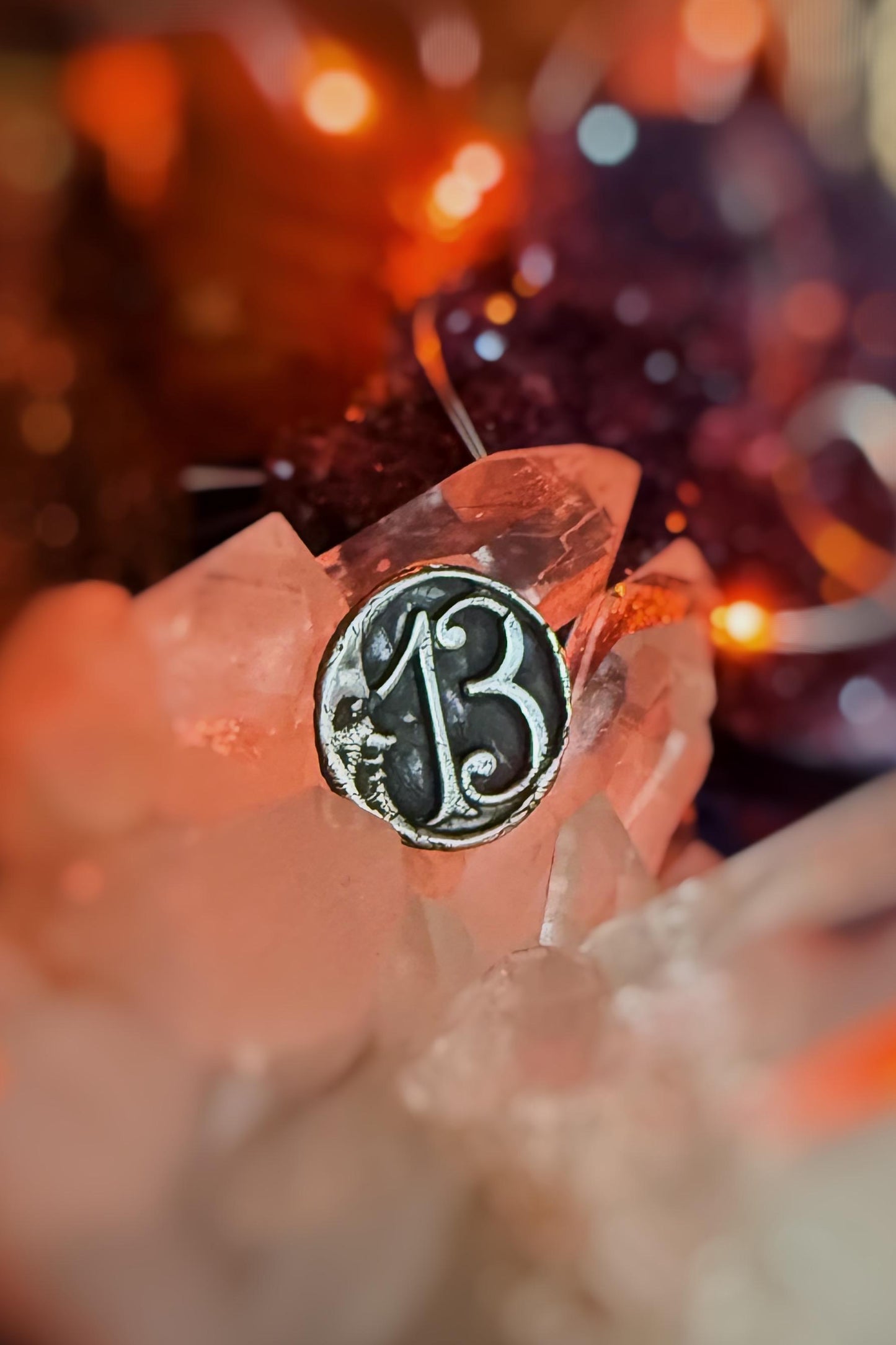 Handmade .999 fine silver vintage 13 man in the moon charm