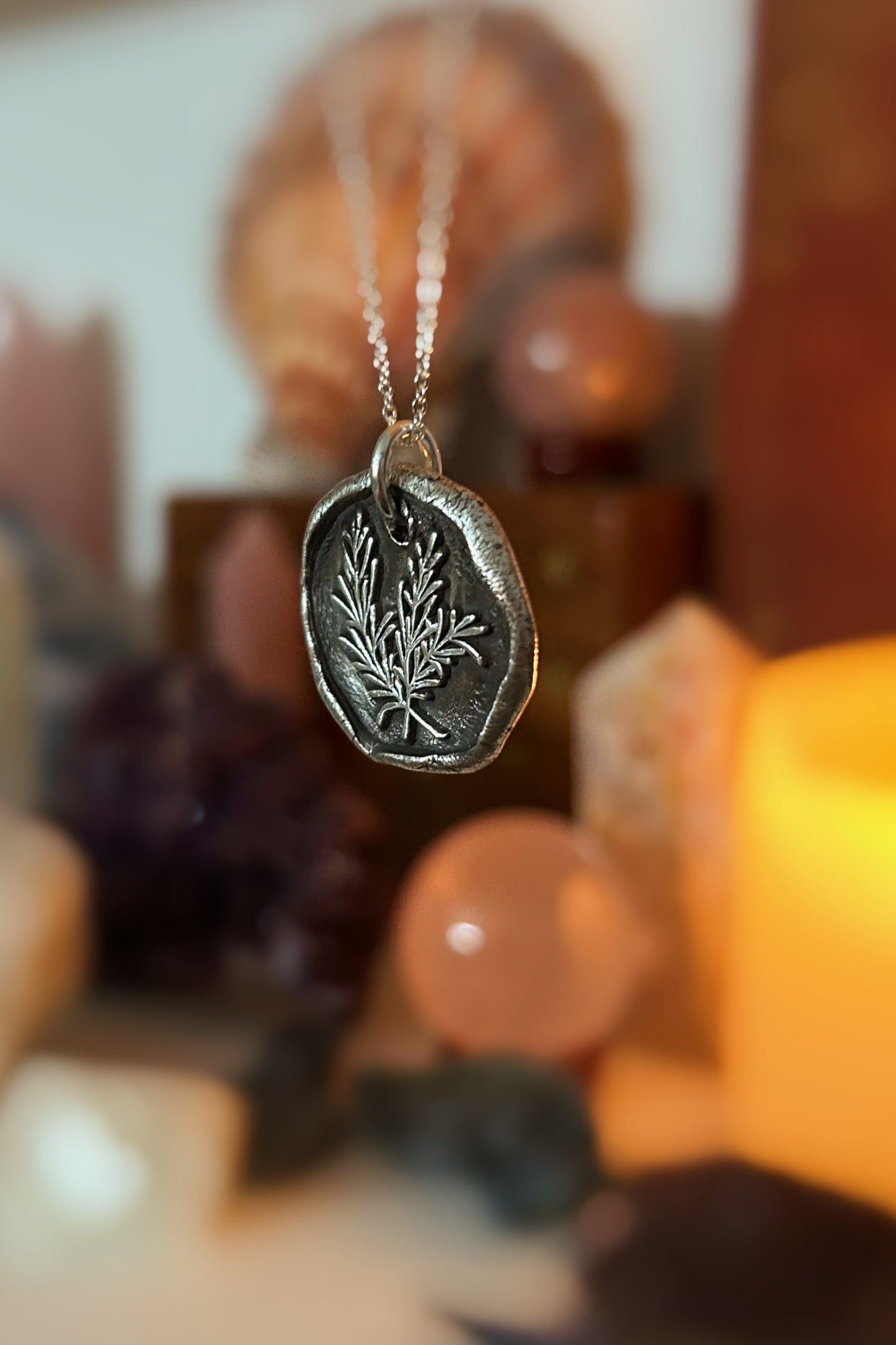 Rosemary Good Luck Charm Wax Seal Pendant