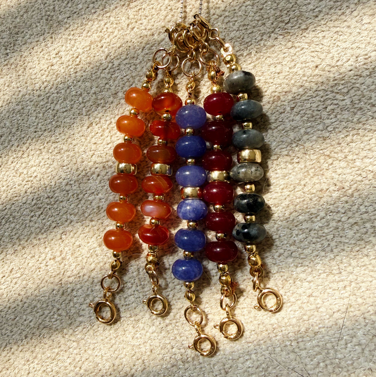 Elevated Candy Necklace Extenders/Connectors - Genuine Gemstone and Gold Filled Beads