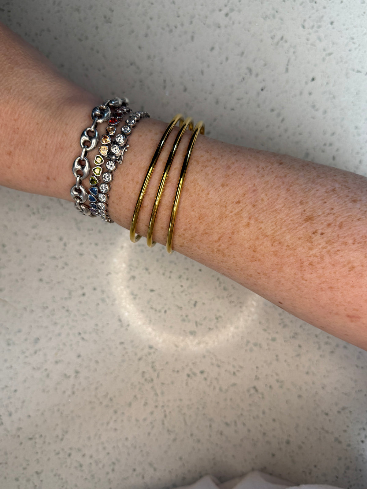 Vintage Kainier 14k Rolled Gold Plate 3 piece bangle set 8.5”