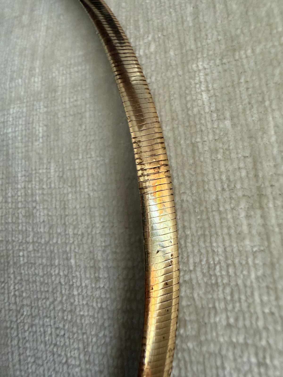 Sterling Silver and Gold Plate Reversible Two Sided Omega Collar 17”