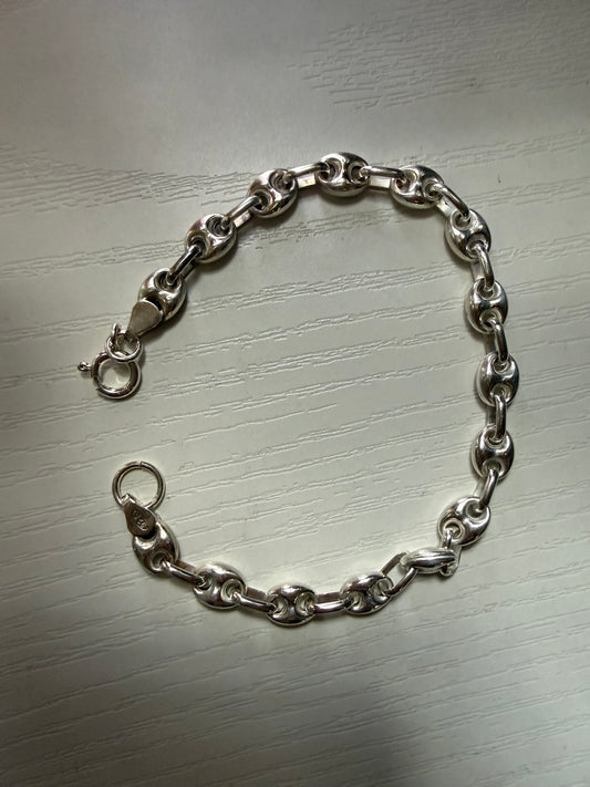 Sterling Silver Puff Mariner Made to Order Bracelet or Necklace 6mm