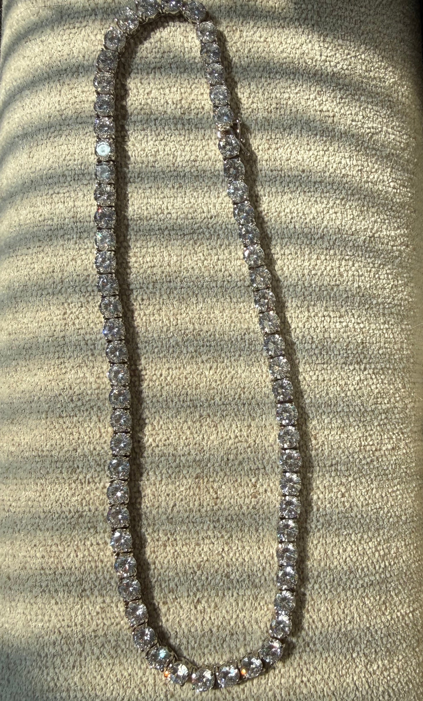 Vintage .925 Sterling 16.5” CZ tennis necklace