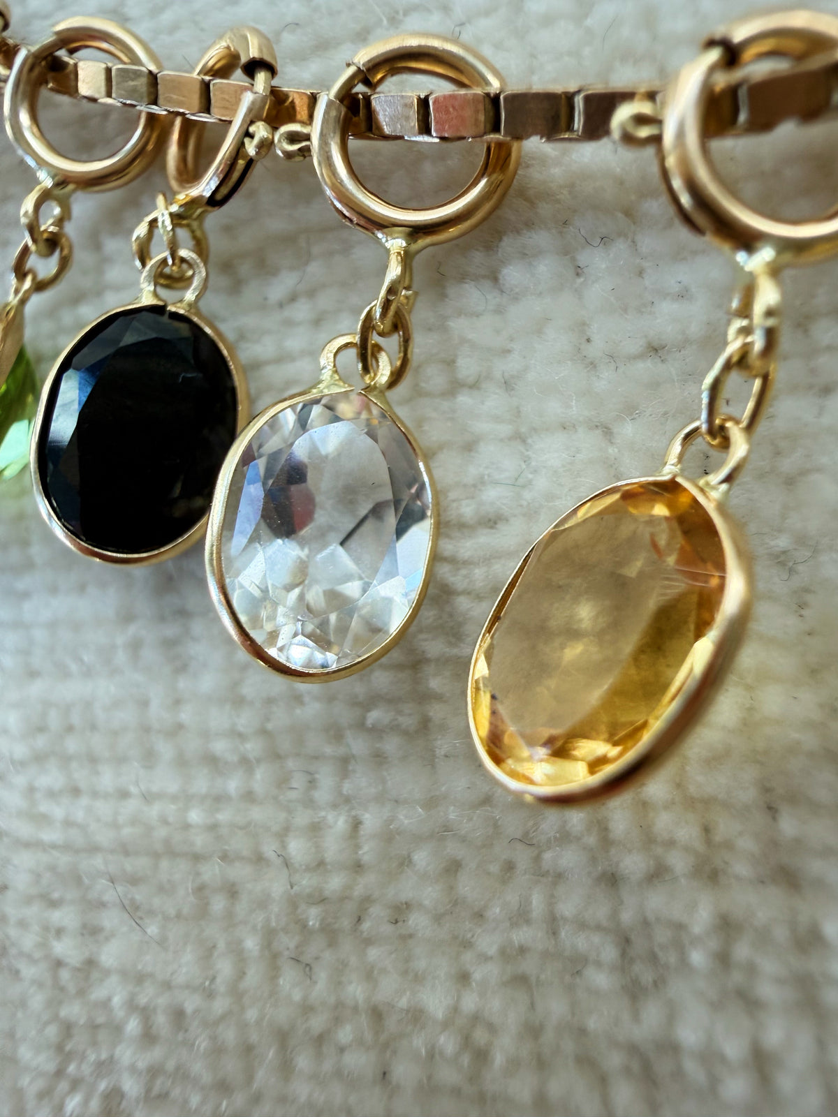 14k Jellybean Charm in Amethyst, Garnet, Peridot, Spinel, Quartz, Topaz, and Sapphire