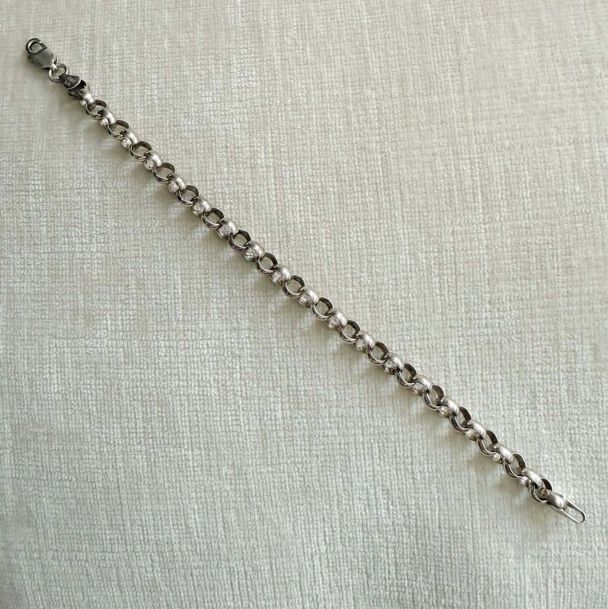 Vintage Sterling rolo bracelet 6.5”