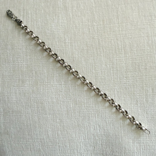 Vintage Sterling rolo bracelet 6.5”