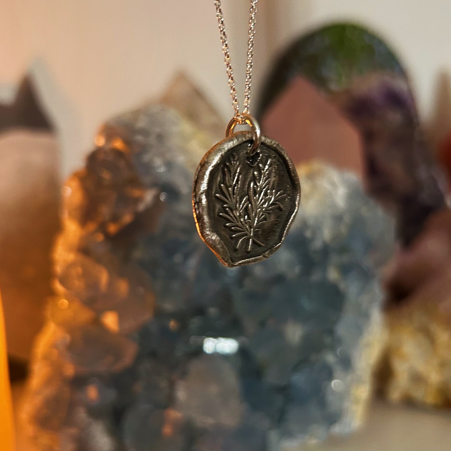 Rosemary Good Luck Charm Wax Seal Pendant