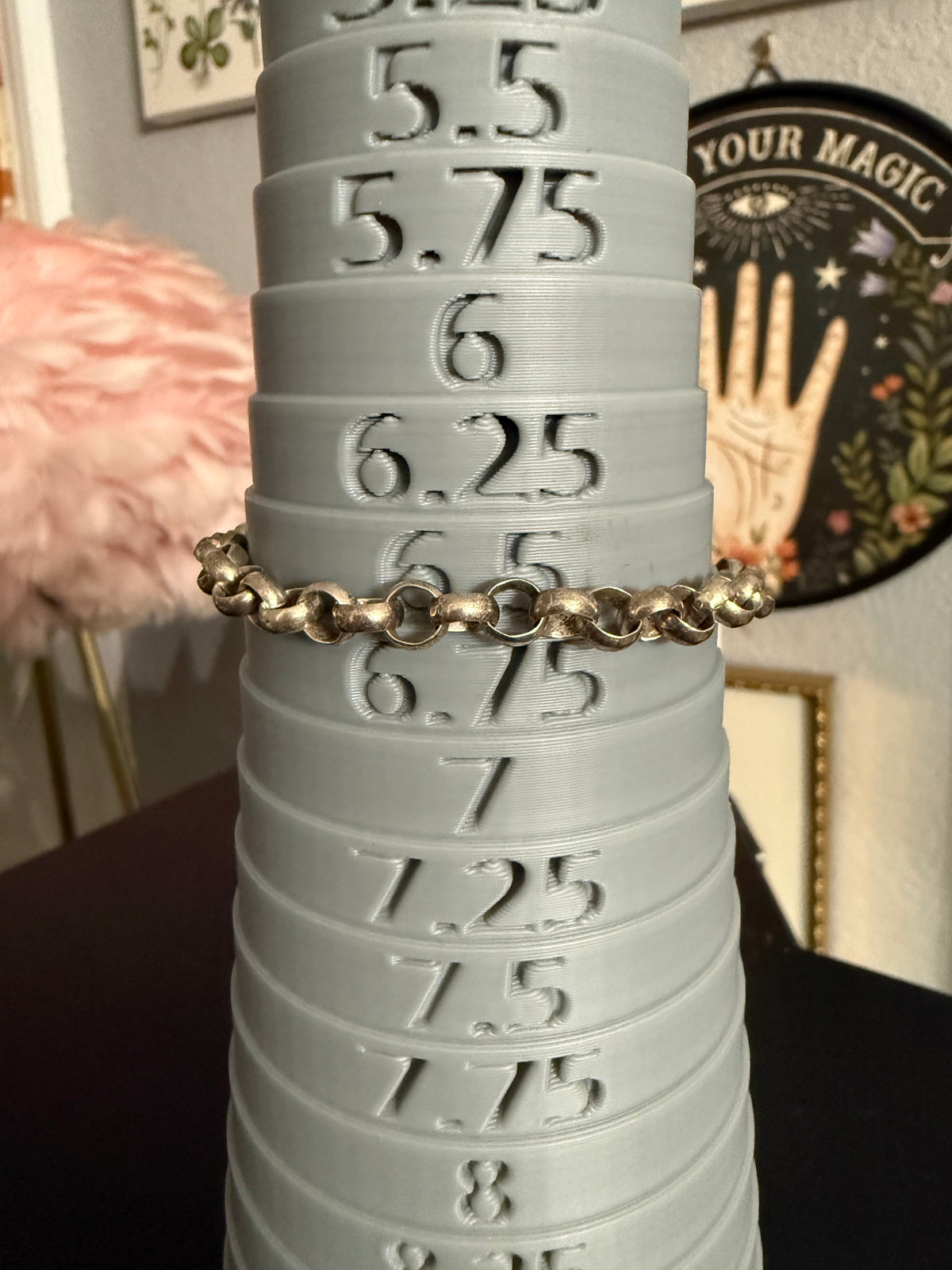 Vintage Sterling rolo bracelet 6.5”