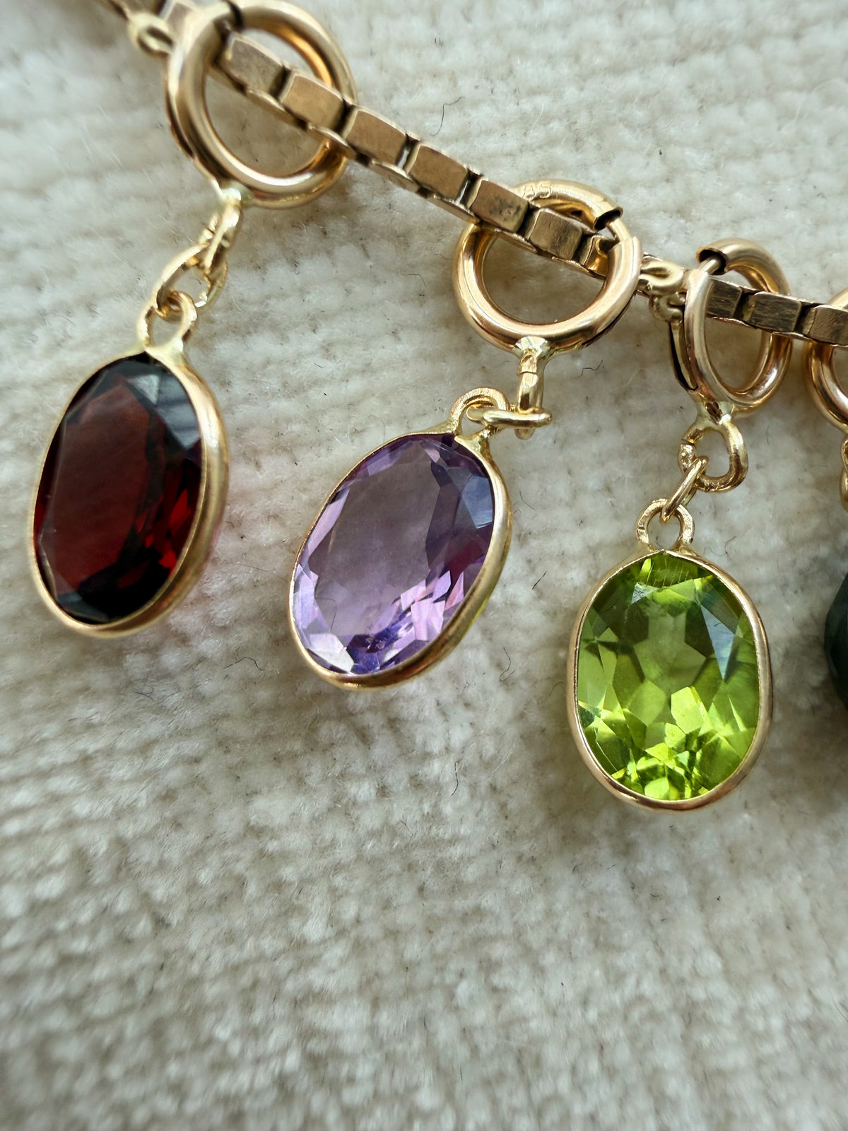 14k Jellybean Charm in Amethyst, Garnet, Peridot, Spinel, Quartz, Topaz, and Sapphire