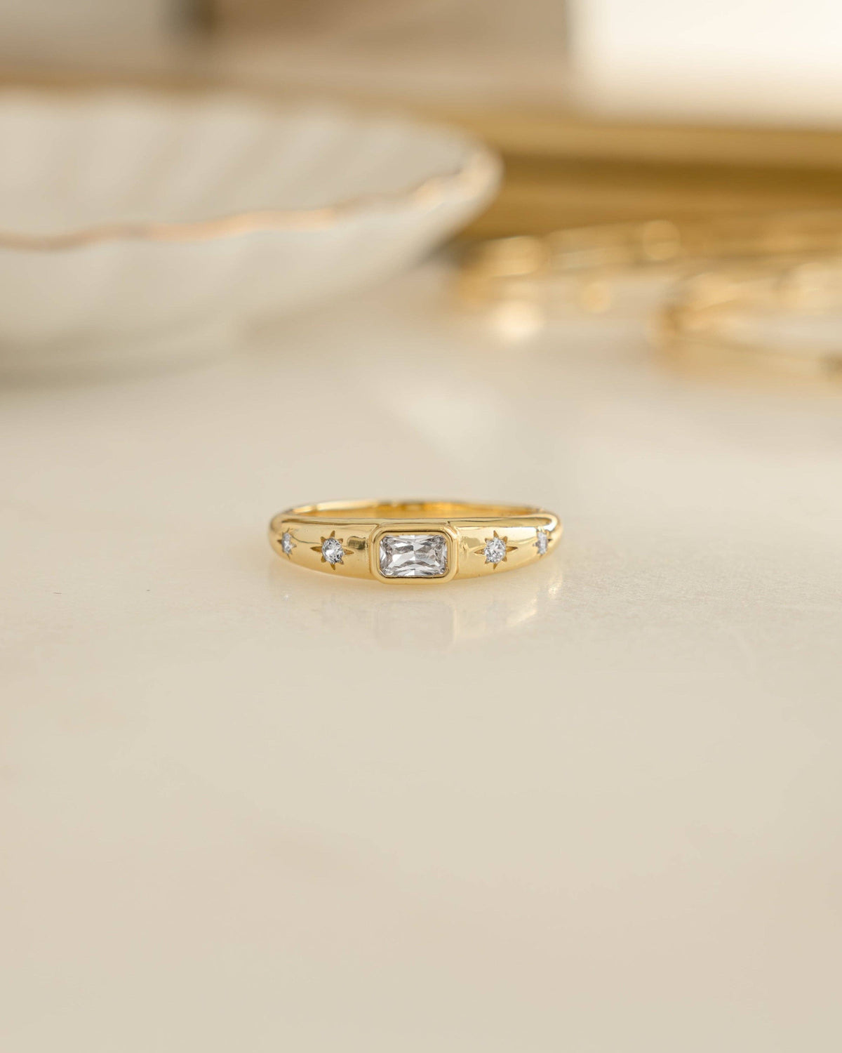 Baguette Starburst Ring