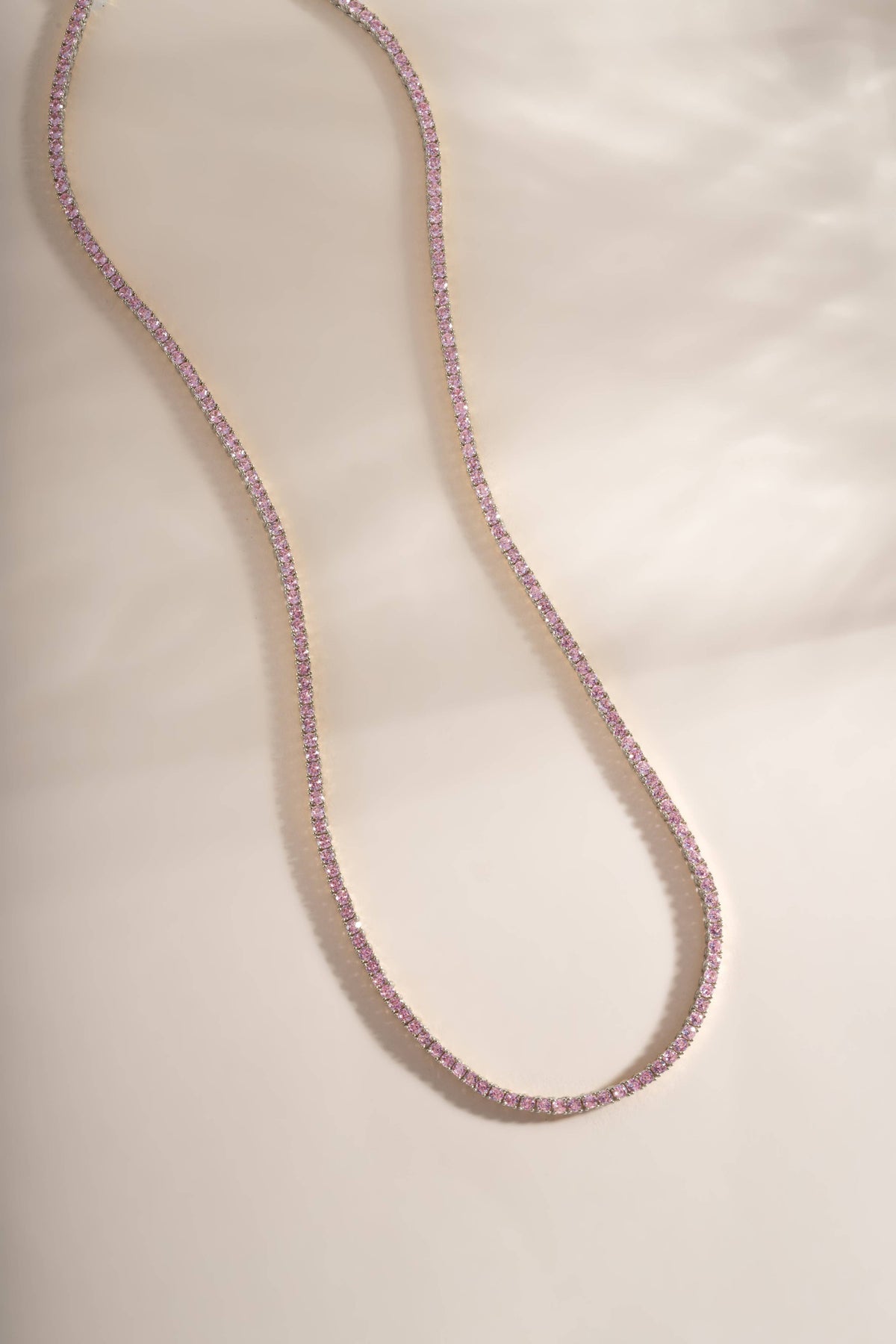 Pink Tennis Necklace
