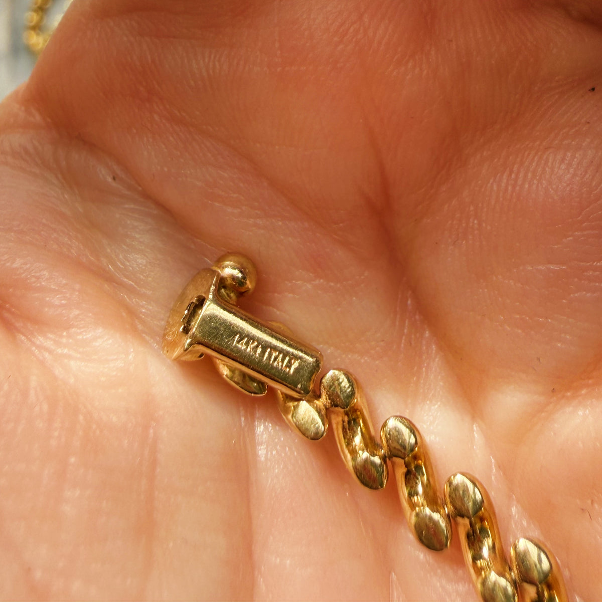 14k yellow gold 4mm San Marco bracelet 7.25” 9.8 grams