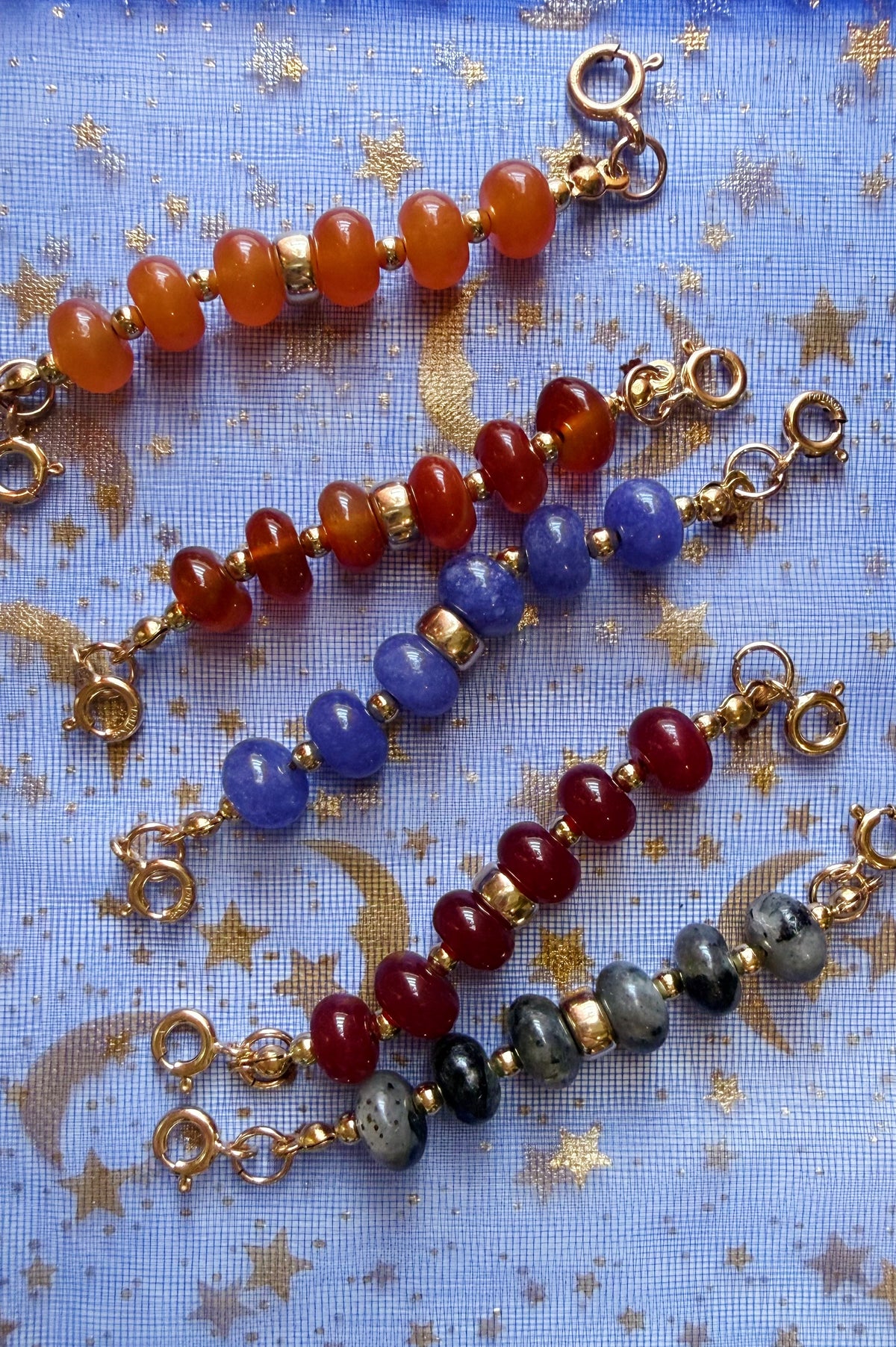 Elevated Candy Necklace Extenders/Connectors - Genuine Gemstone and Gold Filled Beads
