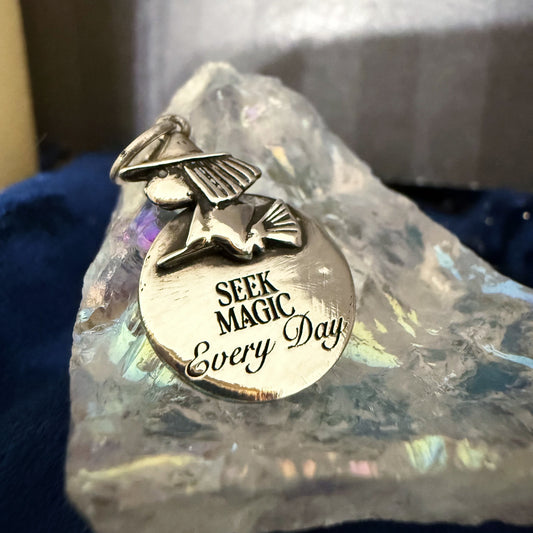 Custom Engraved Little Witch Charm .925 Sterling Silver