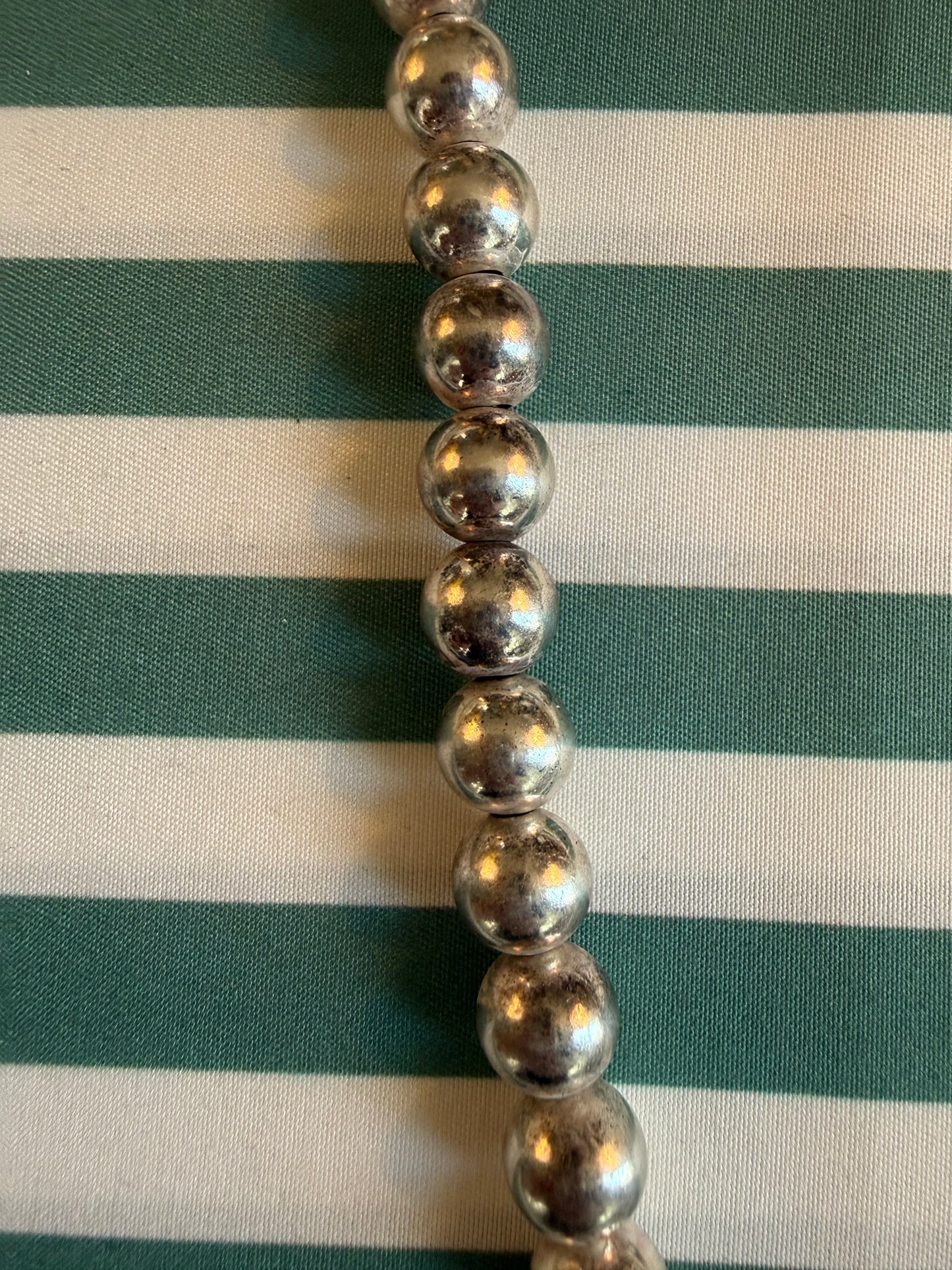 Vintage Milor Sterling Silver Ball Bead Chain Necklace