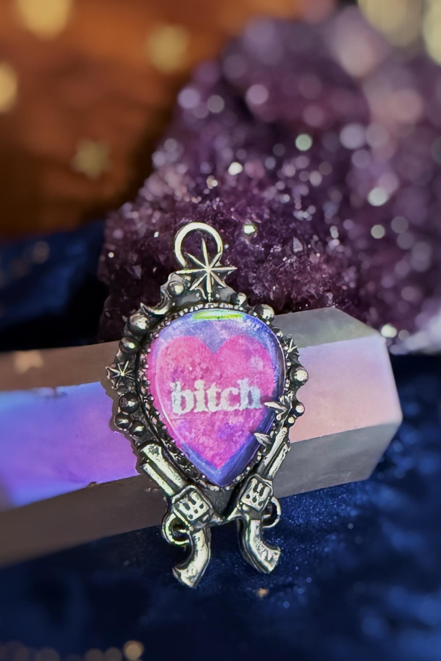 Irridescent Celestial Western Bitch Necklace in .925 sterling silver