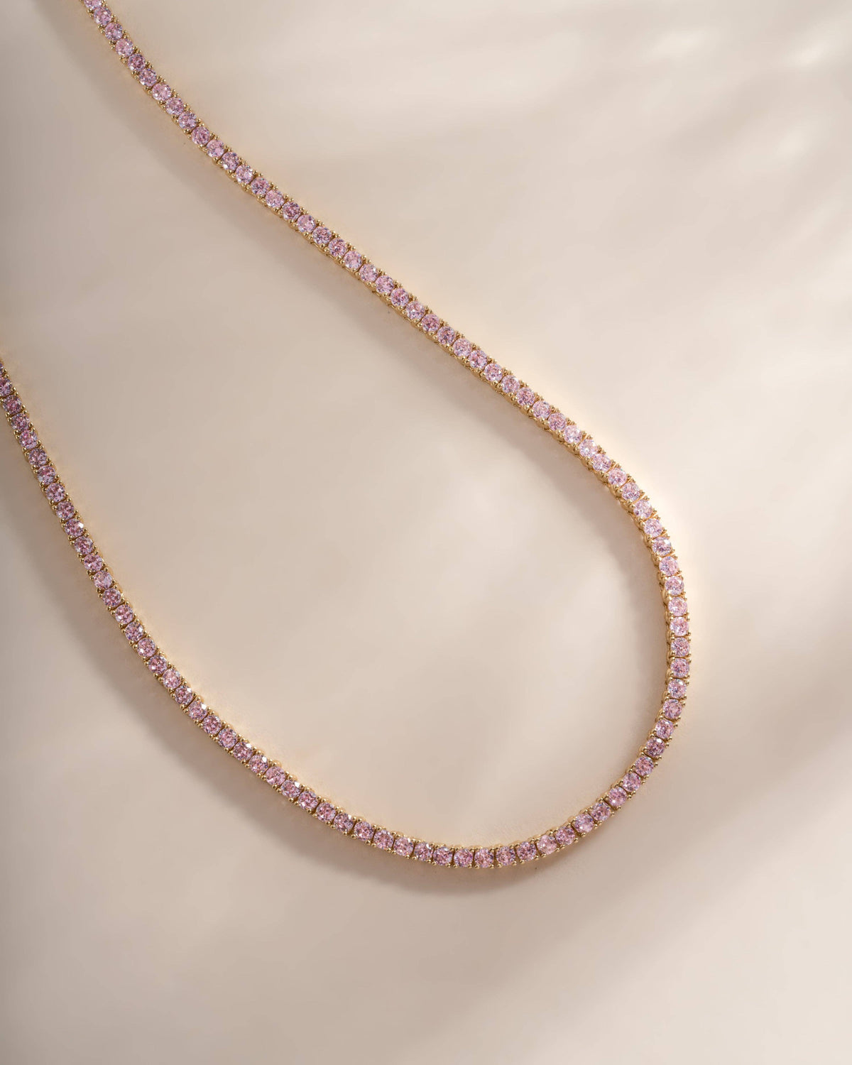 Pink Tennis Necklace