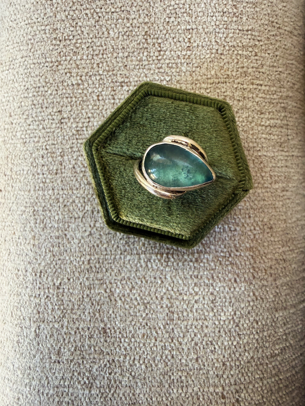 Blue Flourite Sterling Silver Ring size 4.5