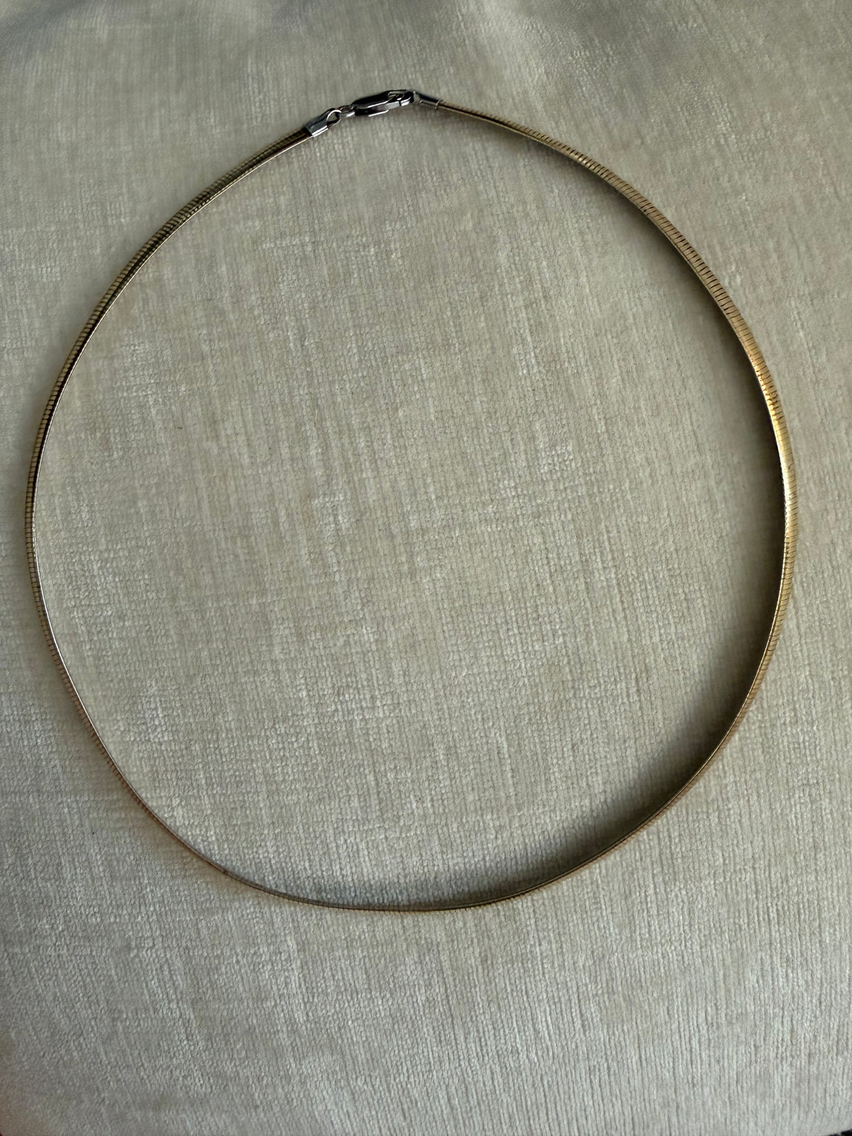 Sterling Silver and Gold Plate Reversible Two Sided Omega Collar 17”