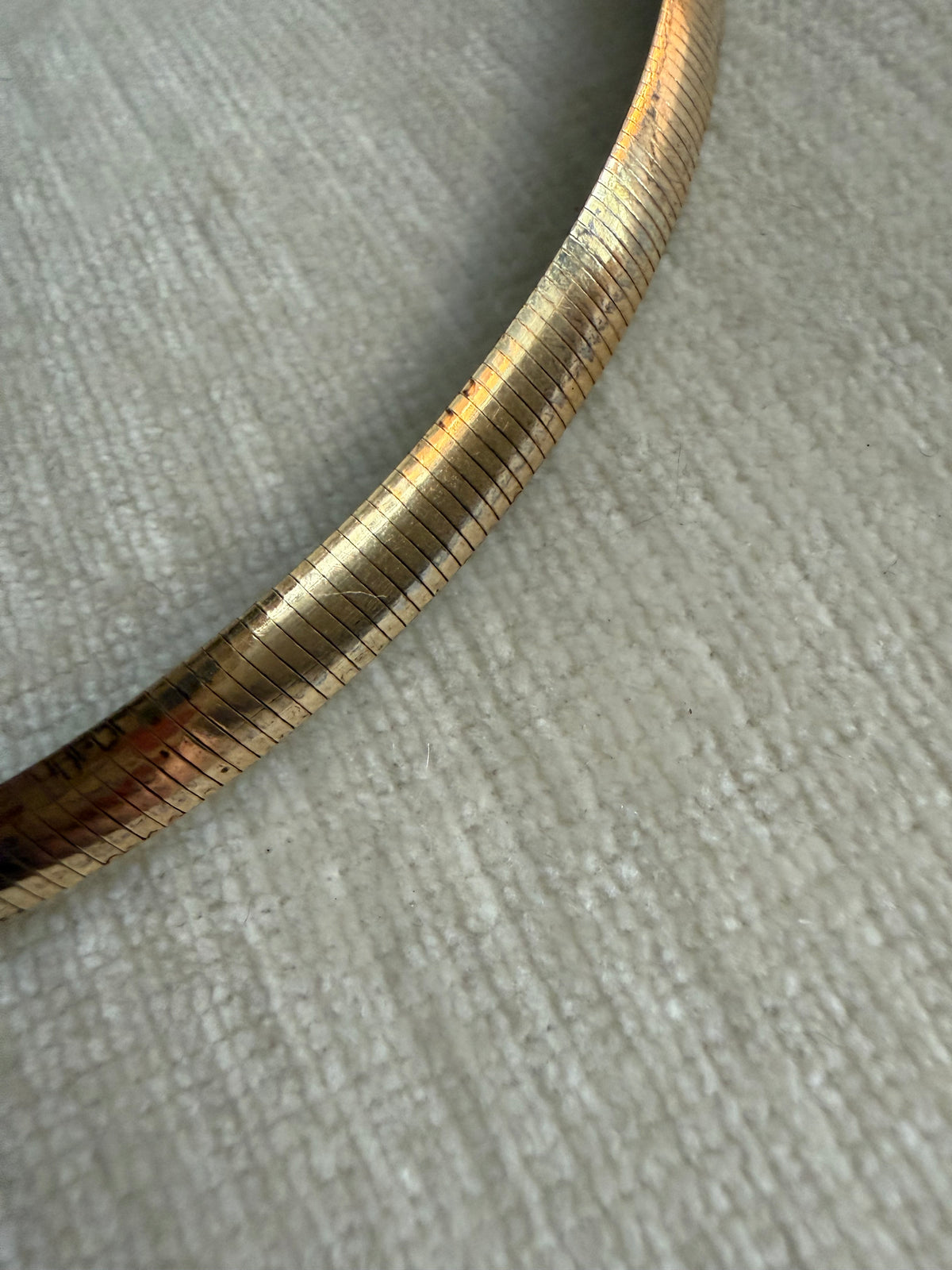 Sterling Silver and Gold Plate Reversible Two Sided Omega Collar 17”