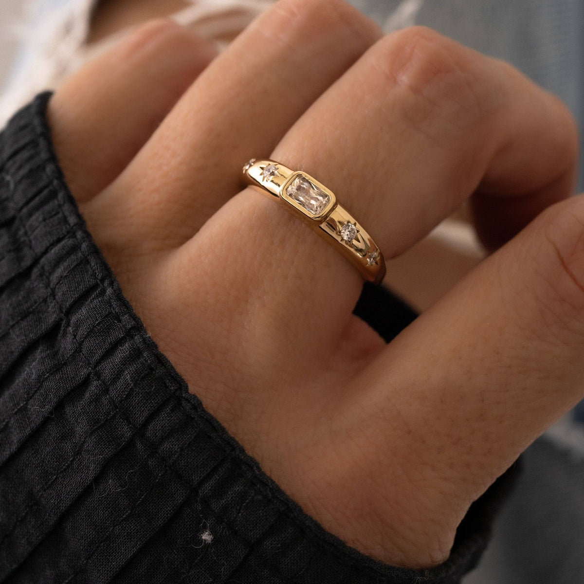 Baguette Starburst Ring