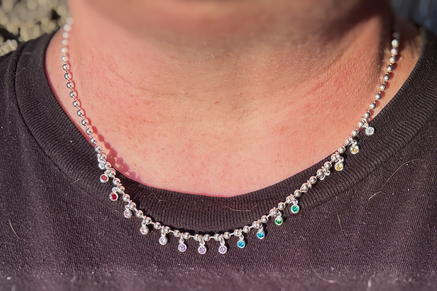 The Confetti Ball Chain Handmade in .925 Sterling Silver